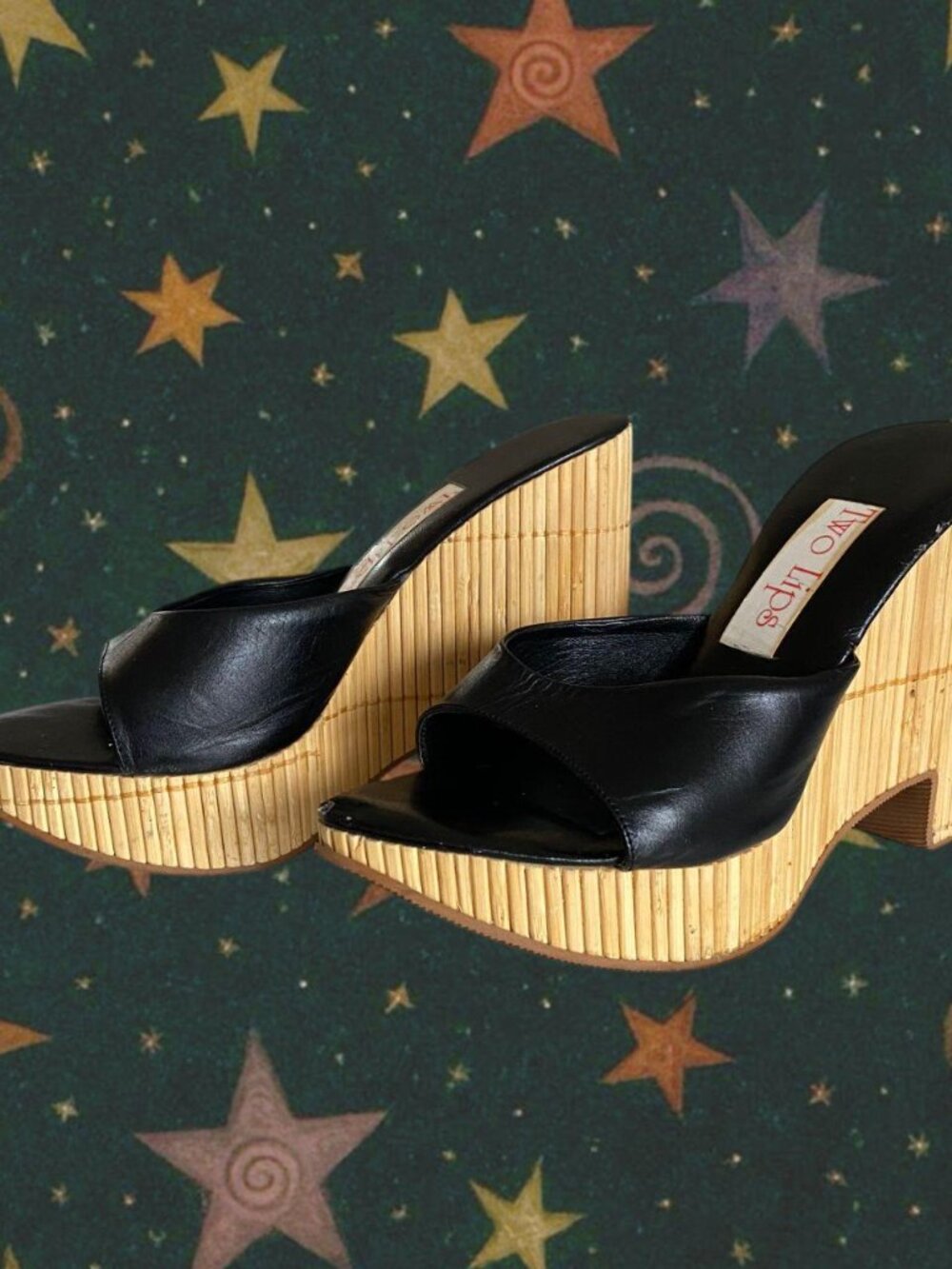 Vintage Y2K Bamboo Chunky Heels - Picture 2 of 4